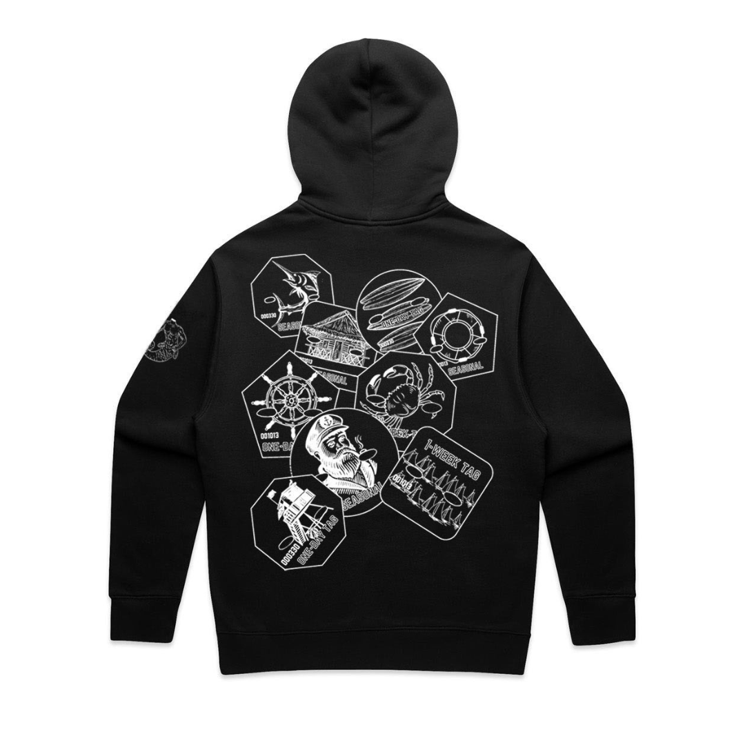 Beach Tag Heavyweight Hoodie | Blk