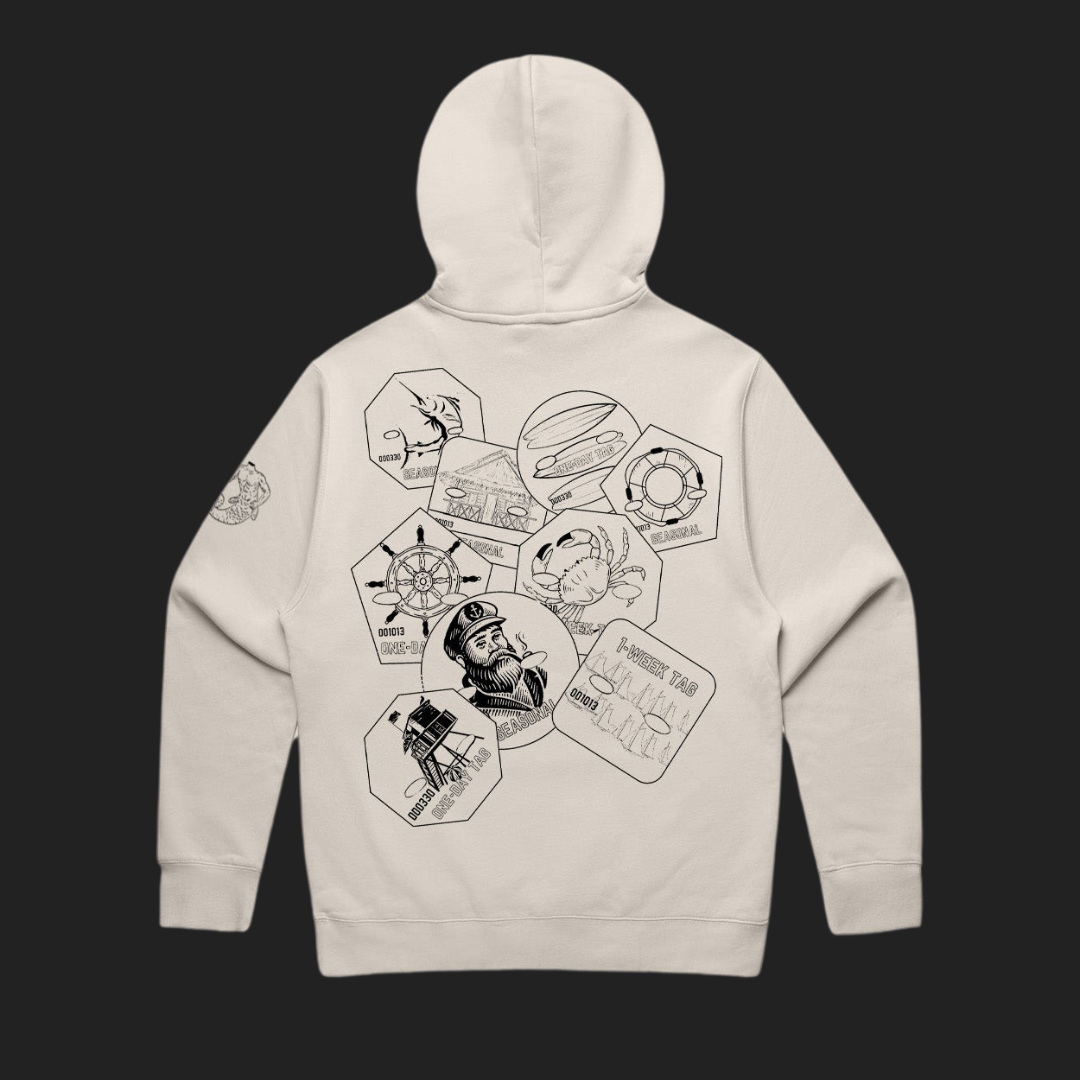 Beach Tag Heavyweight Hoodie | Bone