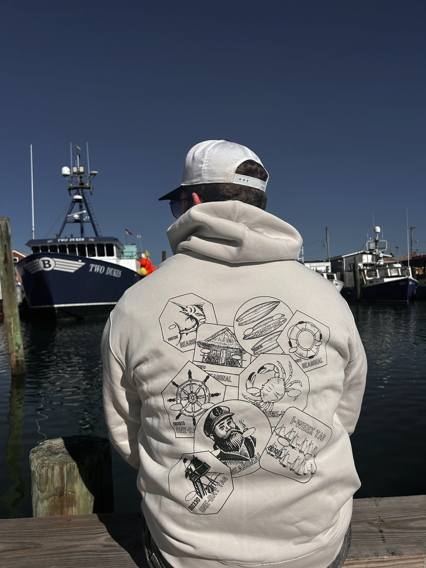 Beach Tag Heavyweight Hoodie | Bone